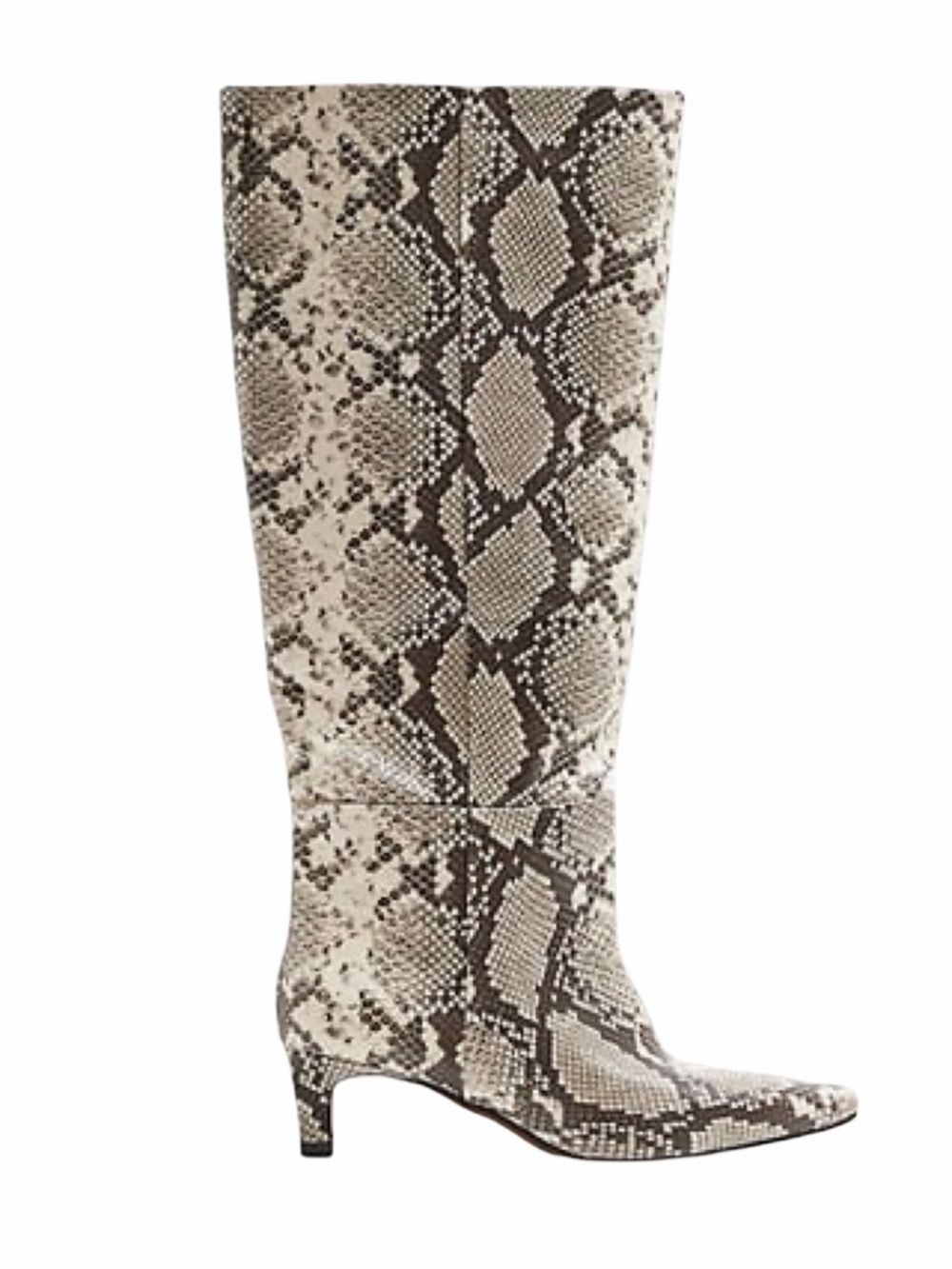 RIVER ISLAND • Snake Print Knee High Boots Includes Box